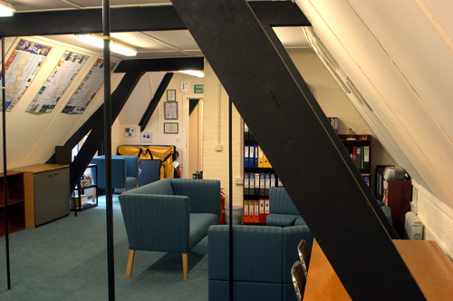 Main lecture room, a shot from the TV end of the room.