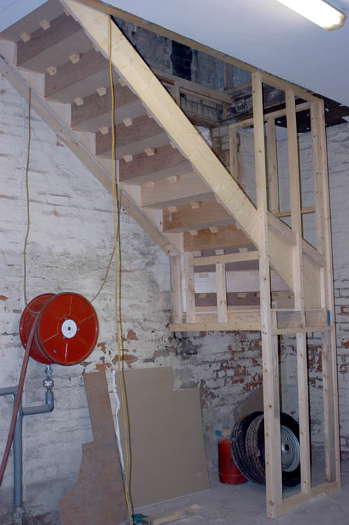 A landing had to be built to allow the stairs to be 'legal'.