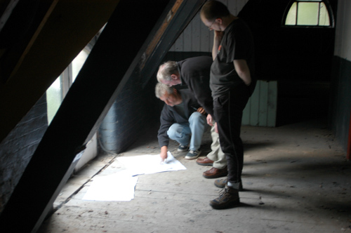 Mike Williamson, Tony McNally (BMRT Chairman) & Dave Healey have a look at the suggestions Mike has come up with.